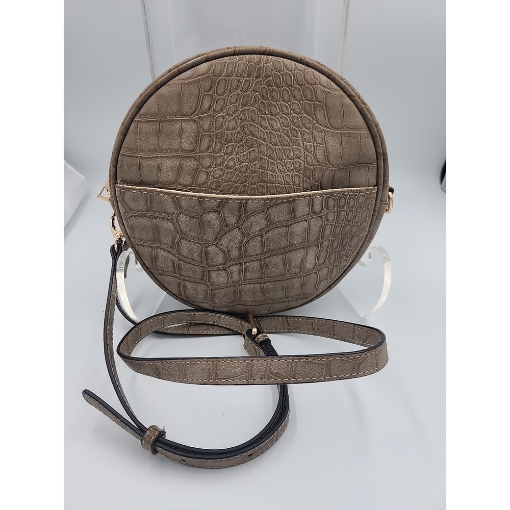 Caroline Hill Canteen Crossbody Shoulder Purse Faux‎ Croc Print Brown